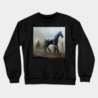 Horse In Post Apocalyptic World Crewneck Sweatshirt